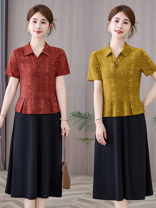 Women Fashion Over 60 - Vestido Midi Elegante e Estilizador com