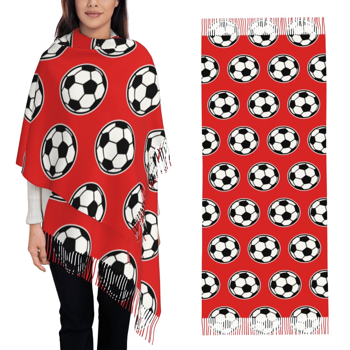 Women Fashion Icon - Cachecol com estampa de bola de