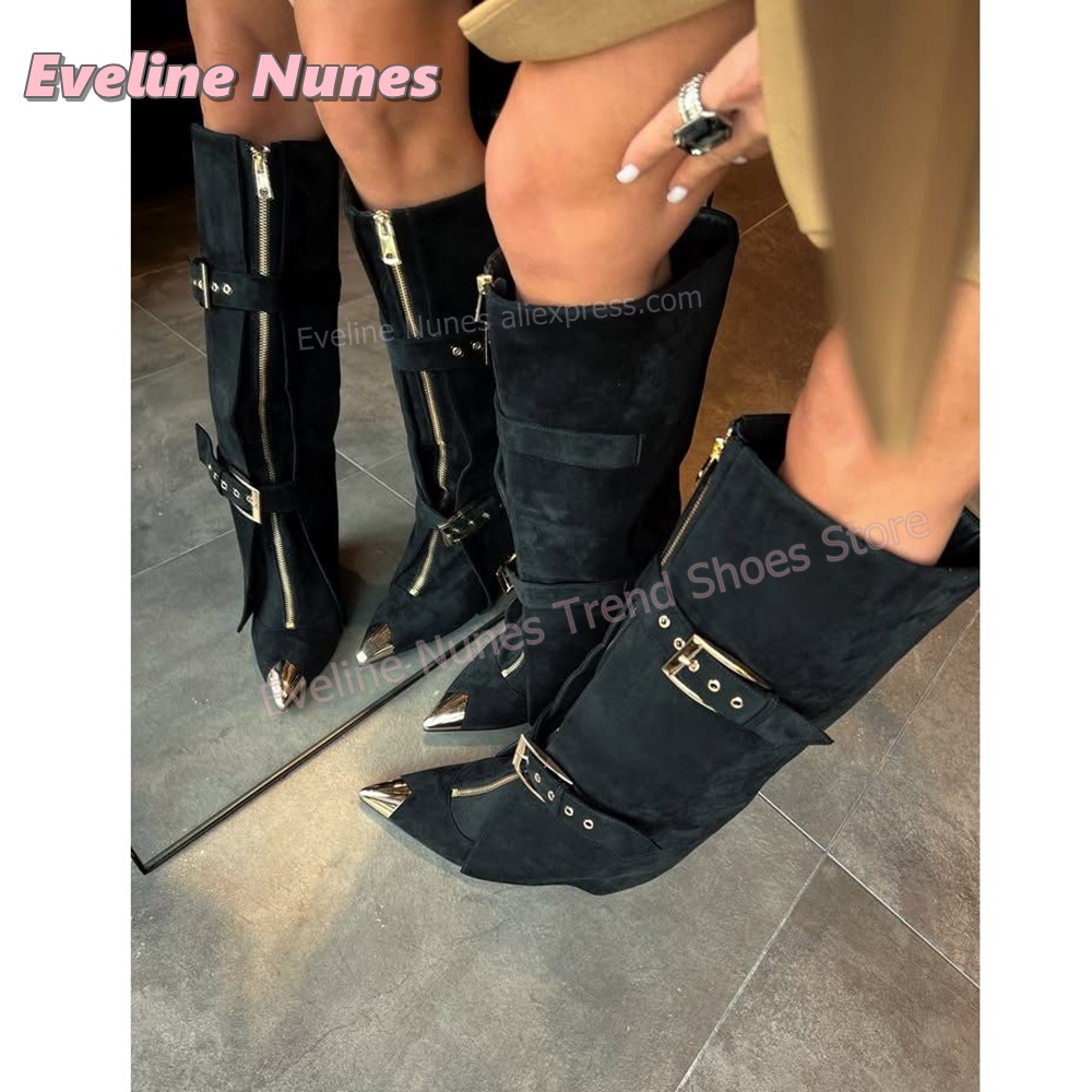 Women'S Fashion Trends Spring 2026 - Botas Femininas Punk Western de Camurça