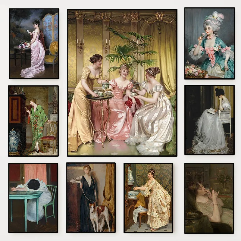 Women'S Fashion Victorian - Pôster de retrato feminino renascentista, vintage,