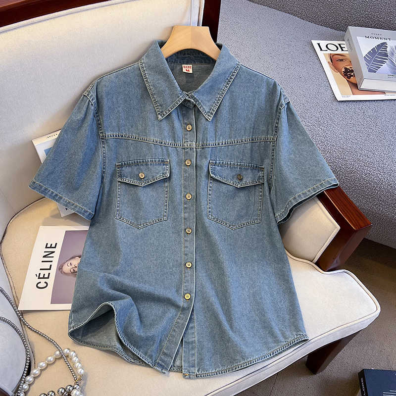 Camisa jeans retrô para mulher - Women'S Fashion Denim Jacket avaliação e preço