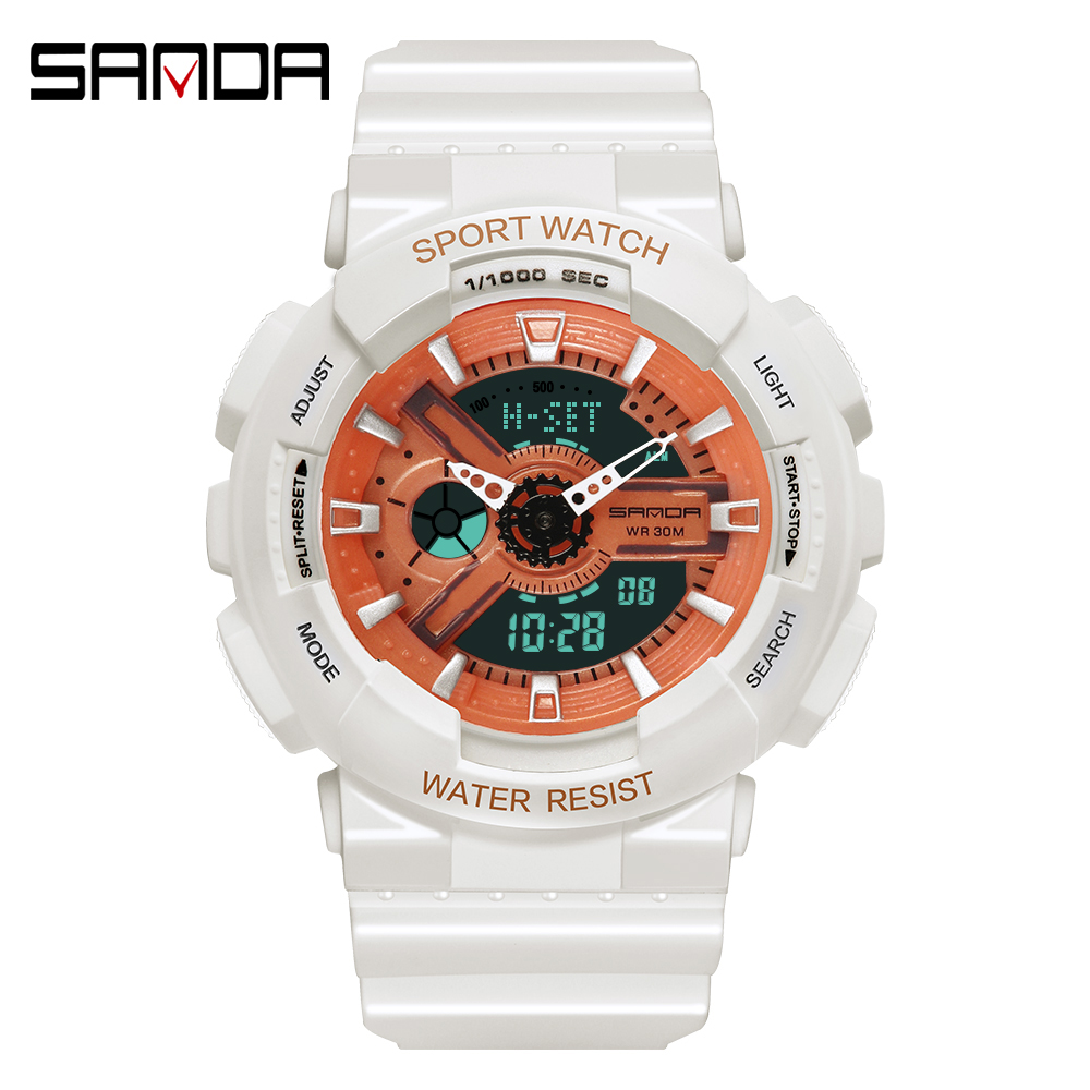Sanda-Relógio digital branco e - Women'S Fashion Digital Watch avaliação e preço