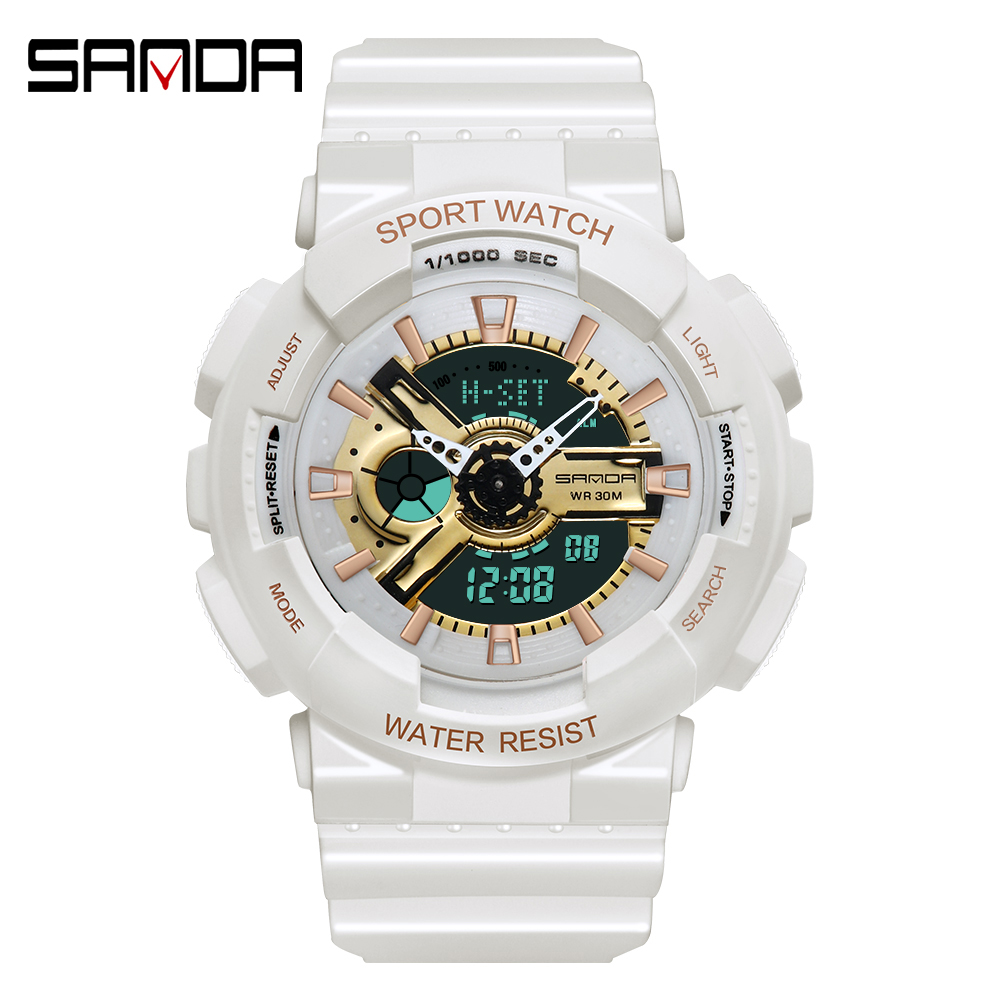 Sanda-Relógio digital branco e - Women'S Fashion Digital Watch avaliação e preço