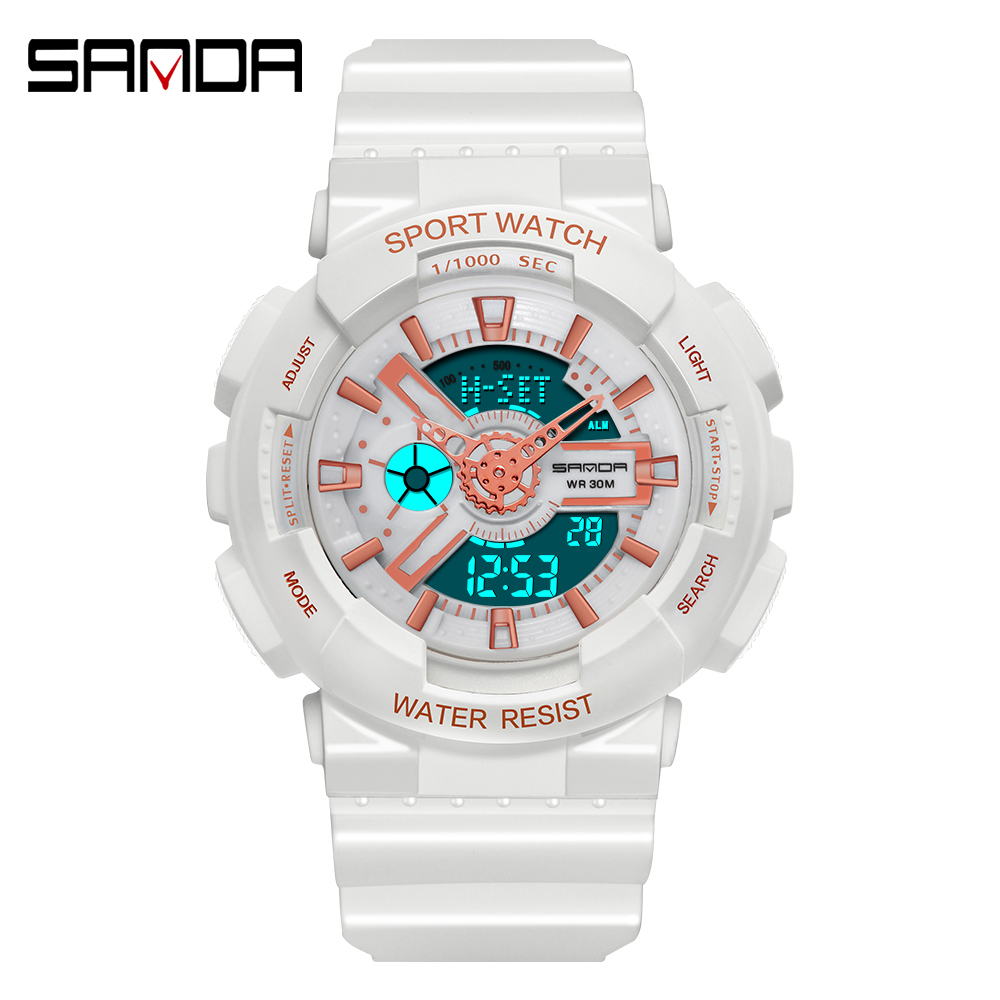 Sanda-Relógio digital branco e - Women'S Fashion Digital Watch avaliação e preço