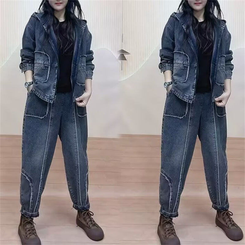 Jaqueta jeans com capuz para m - Women'S Fashion Denim Jacket avaliação e preço