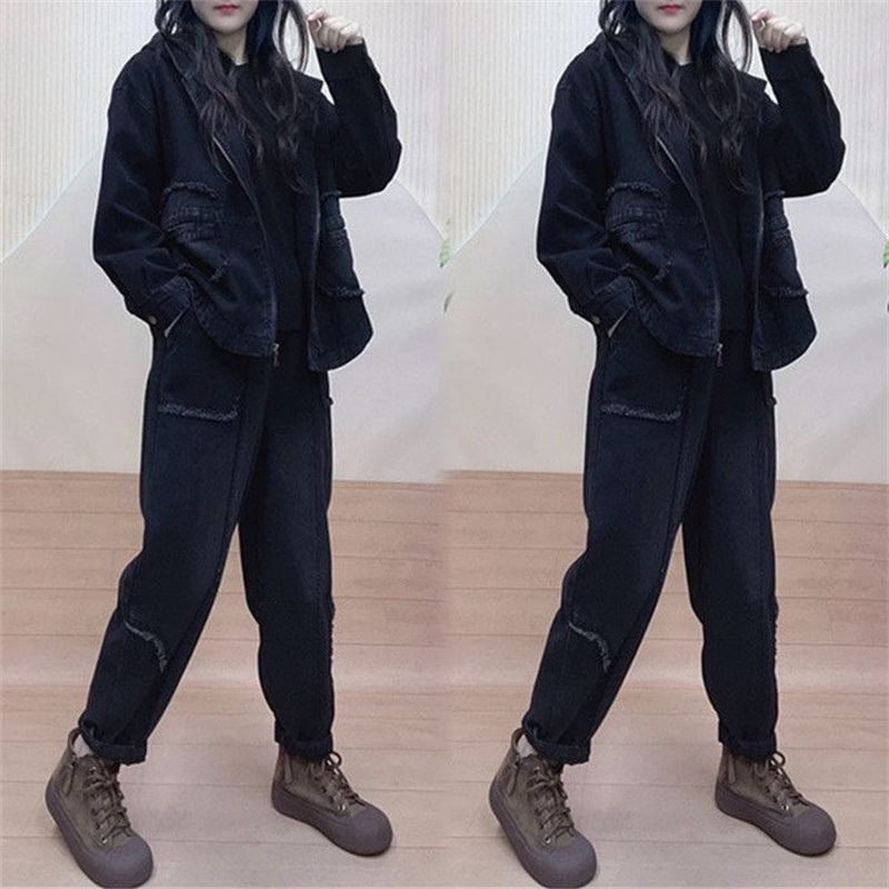 Jaqueta jeans com capuz para m - Women'S Fashion Denim Jacket avaliação e preço