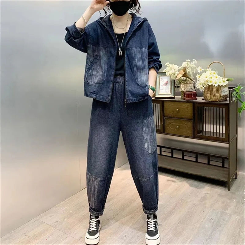 Jaqueta jeans com capuz para m - Women'S Fashion Denim Jacket avaliação e preço