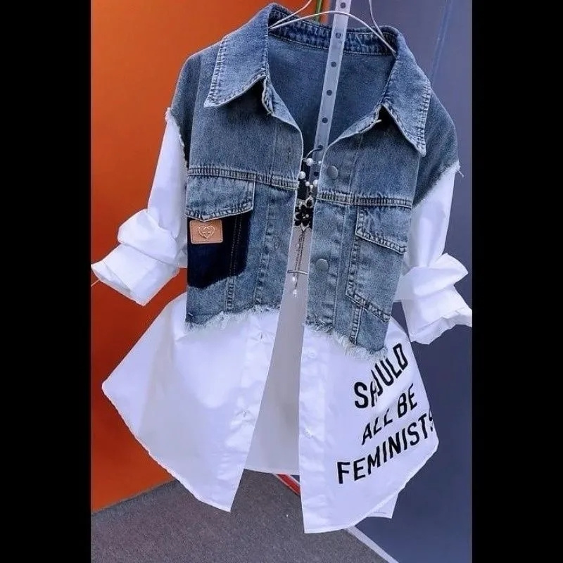 Jaqueta Jeans Feminina Listrad - Women'S Fashion Denim Jacket avaliação e preço