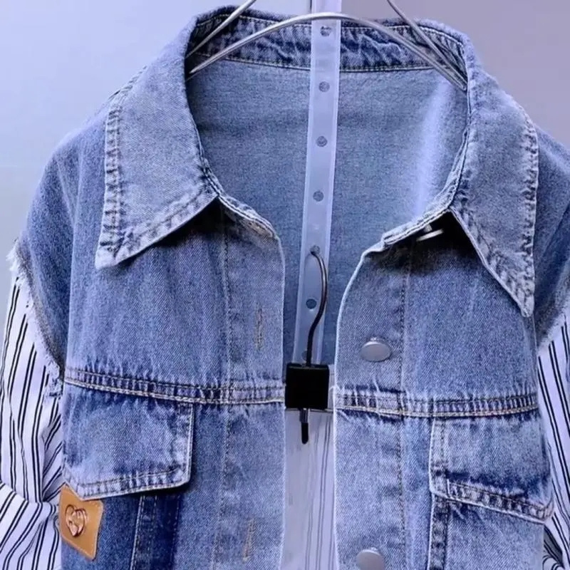 Jaqueta Jeans Feminina Listrad - Women'S Fashion Denim Jacket avaliação e preço