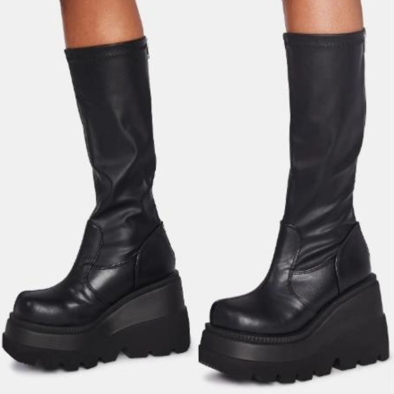 Botas Femininas Plataforma Est - Women'S Fashion Knee High Boots avaliação e preço