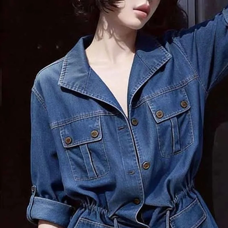 Camisa Jeans Feminina de Manga - Women'S Fashion Denim Jacket avaliação e preço