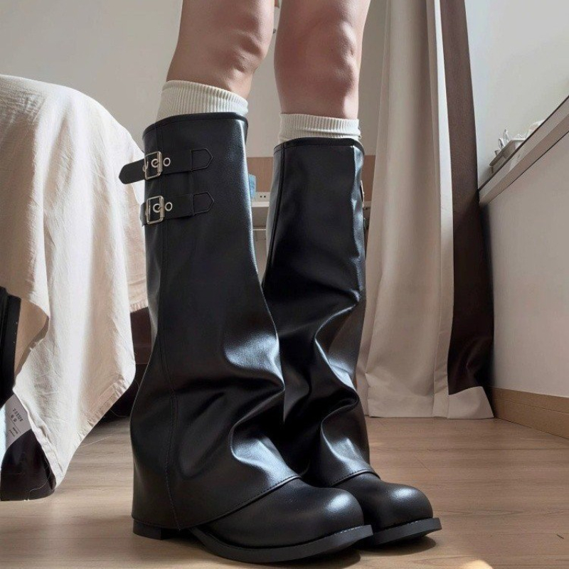 Botas Altas Estilo Coreano Y2K - Women'S Fashion Knee High Boots avaliação e preço