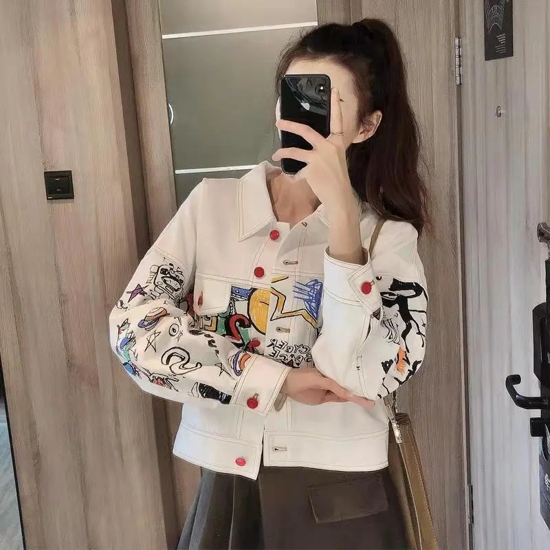Coreano moda feminina lazer co - Women'S Fashion Denim Jacket avaliação e preço