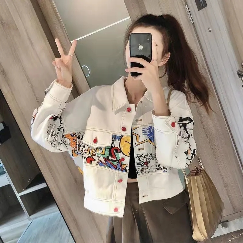 Coreano moda feminina lazer co - Women'S Fashion Denim Jacket avaliação e preço