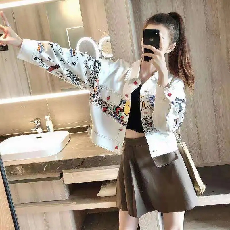 Coreano moda feminina lazer co - Women'S Fashion Denim Jacket avaliação e preço
