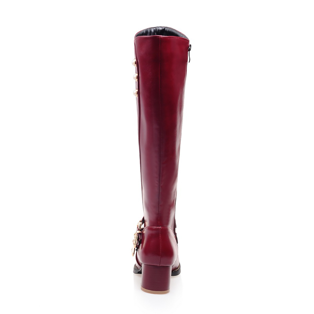Brand New Moda Vermelho Mulher - Women'S Fashion Knee High Boots avaliação e preço