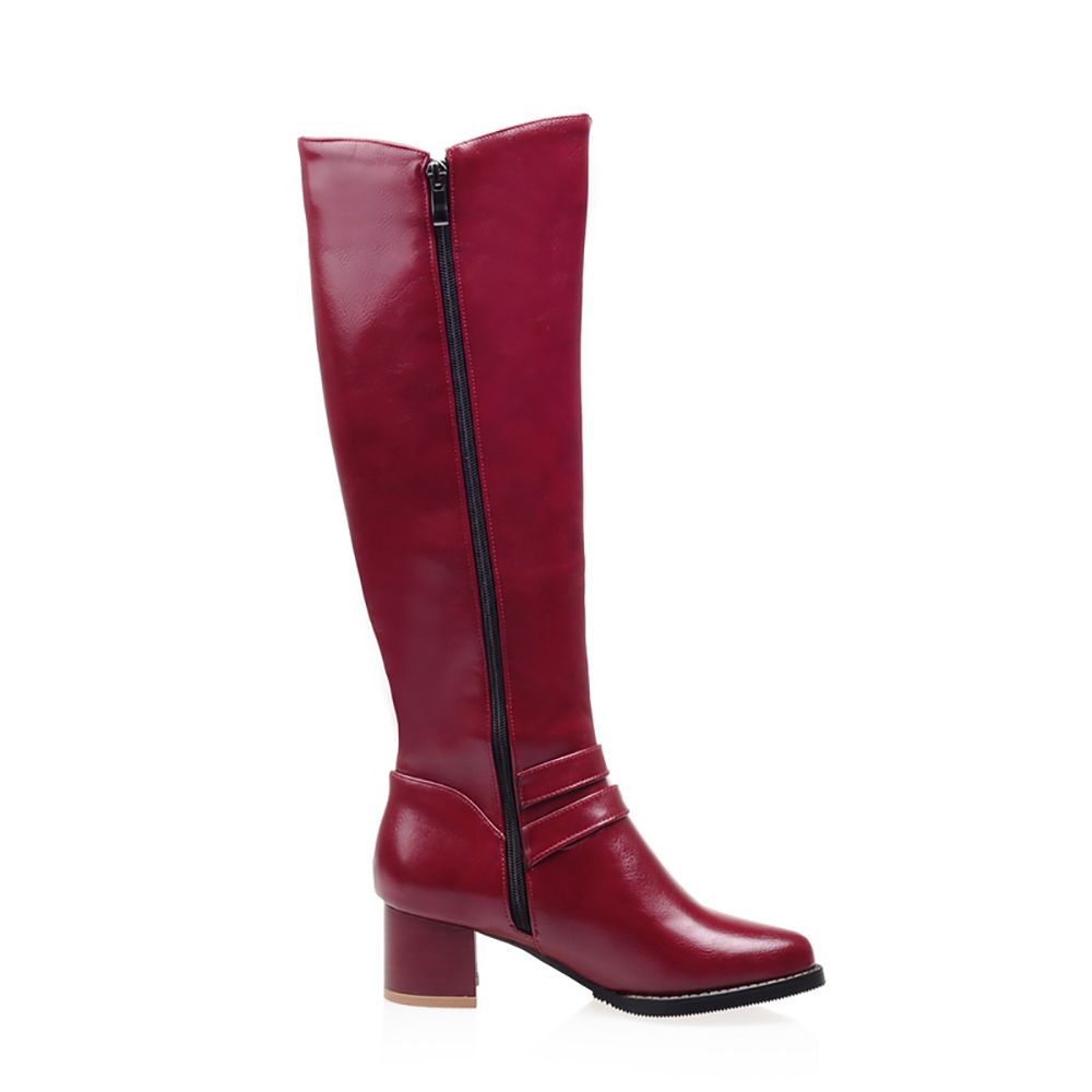 Brand New Moda Vermelho Mulher - Women'S Fashion Knee High Boots avaliação e preço