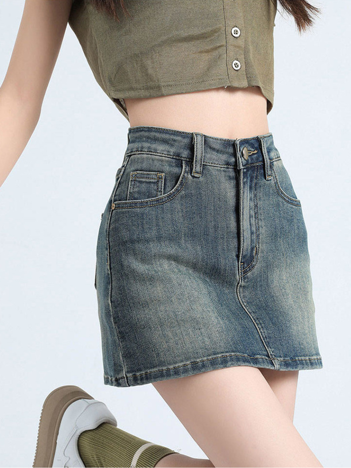 Saia-Calça Feminina Vintage Je - Denim Shorts Women avaliação e preço