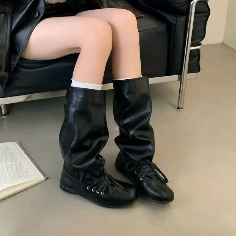 Botas de cano alto franzidas p - Women'S Fashion Knee High Boots avaliação e preço